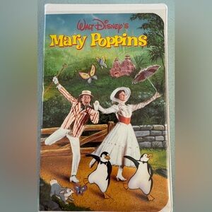 Disney Mary Poppins VHS Cover - Red, White, Black